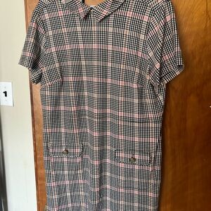 Loft checkered stretch mini dress